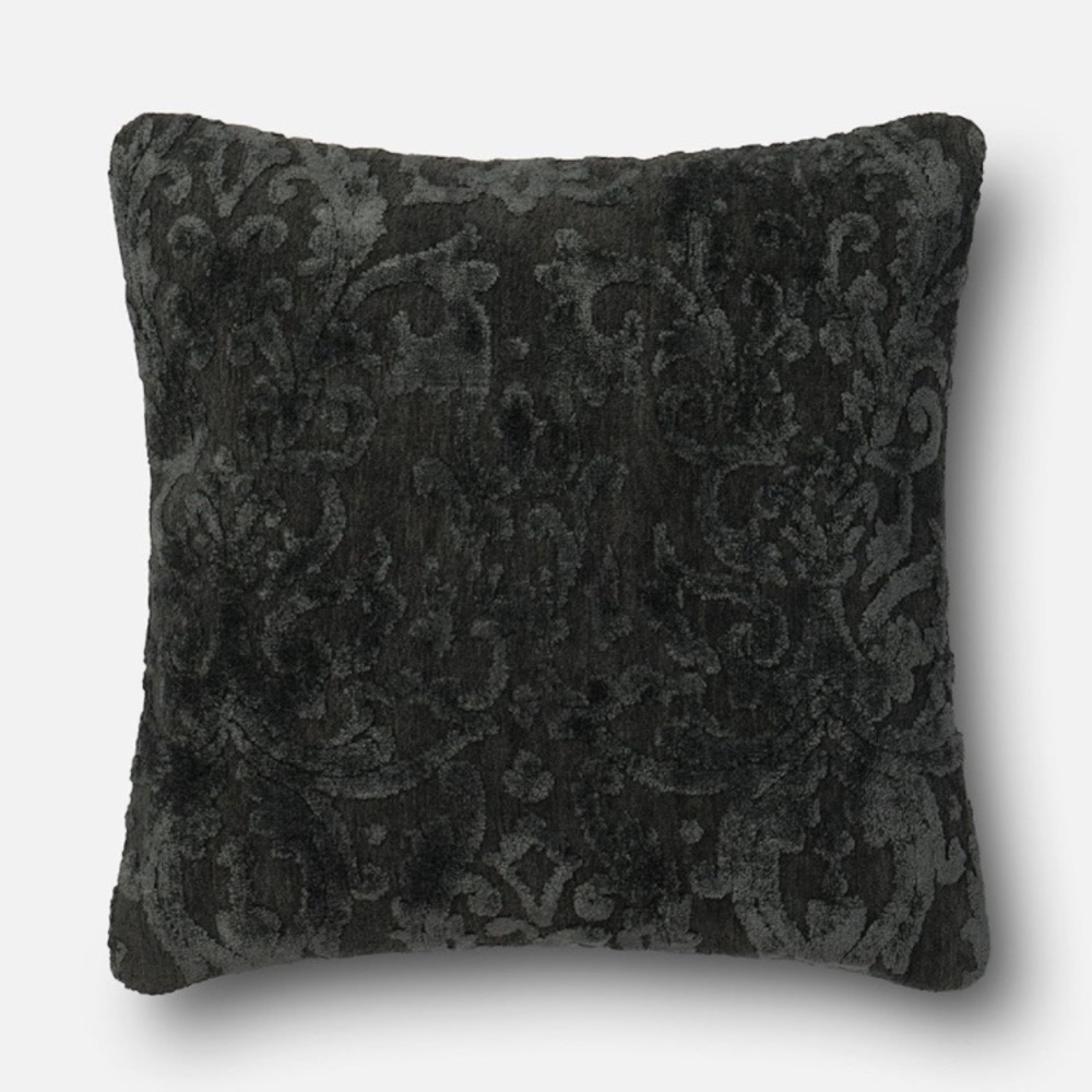 Two Loloi Charcoal Throw Pillow Covers 22”x22”